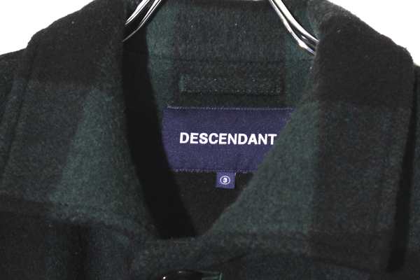 【中古】DESCENDANT ディセンダント SIZE:3 RAG MELTON JACKET チェック ラグ メルトンジャケット GREEN /● メンズ