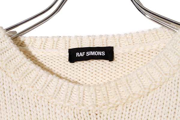 【中古】RAF SIMONS ラフシモンズ SIZE:XS ルーズ ニット セーター OFF WHITE オフホワイト /● メンズ