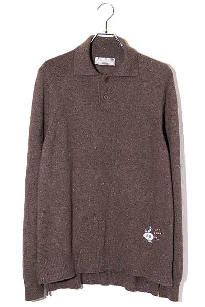 【中古】22AW Dior HOMME ディオールオム SIZE:L オーバーサイズカシミア 長袖 ポロニット セーター BROWN /● メンズ