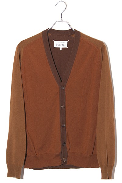 【中古】12AW Maison Martin Margiela 10 メゾン マルタン マルジェラ バイカラー ウール ニット カーディガン Mの通販は