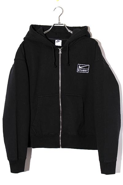 【中古】24SS Nike × Stussy ナイキ ステューシー SIZE:L Washed Fleece Hoodie ジップパーカー BLACK /● メンズの通販は 21,900円