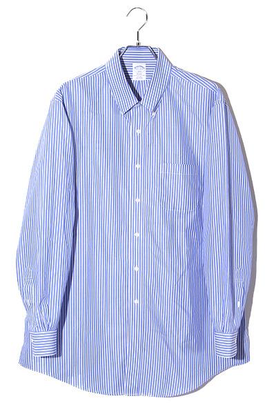 【中古】BROOKS BROTHERS REGENT ボタンダウン 長袖 ストライプ シャツ 17 1/2-4/5 サックスブルー/◆ メンズの通販は 4,500円