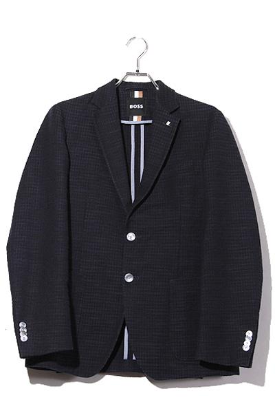 【中古】HUGO BOSS イタリアン ファブリック スリムフィット テーラード ジャケット 46 NAVY ネイビー 10240726 /◆