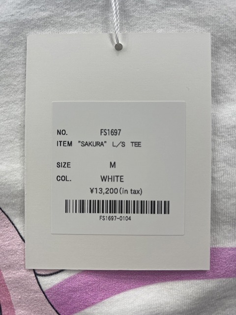 【中古】M 未使用品 2025SS フラグスタフ SAKURA L/S TEE サクラ 長袖Tシャツ WHITE ホワイト 25SS-FSxNARUTO-03_3