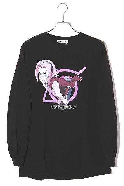 【中古】XL 未使用品 25SS フラグスタフ SAKURA L/S TEE ブラック 25SS-FSxNARUTO-03