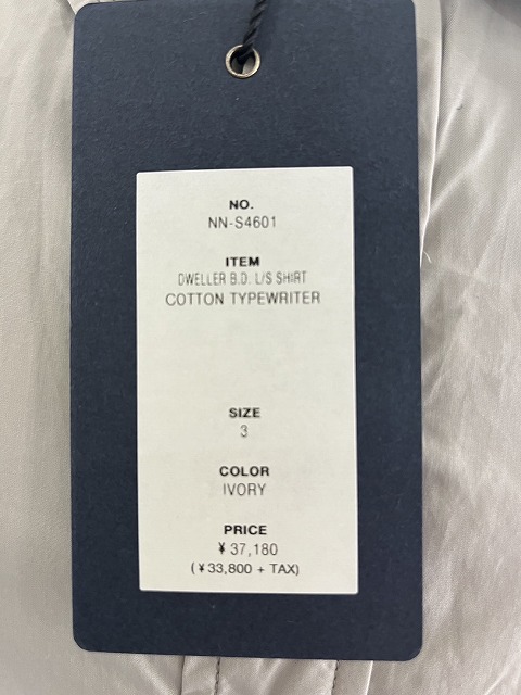 【中古】3 未使用品 2025SS nonnative ノンネイティブ DWELLER B.D. L/S SHIRT NN-S4601_3