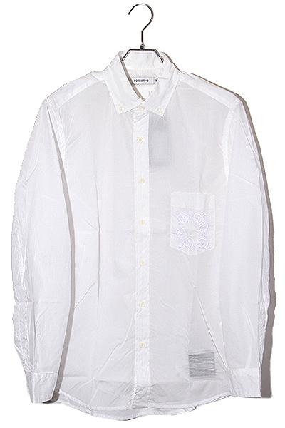 【中古】2 未使用品 25SS ノンネイティブ DWELLER B.D. L/S SHIRT COTTON TYPEWRITER ホワイト NN-S4601