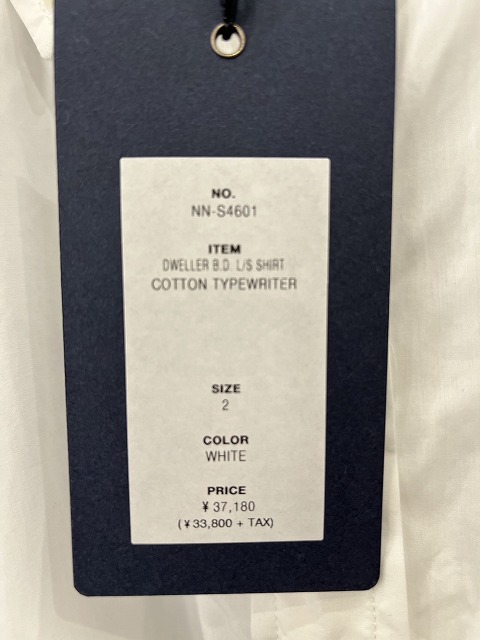 【中古】2 未使用品 25SS ノンネイティブ DWELLER B.D. L/S SHIRT COTTON TYPEWRITER ホワイト NN-S4601_3