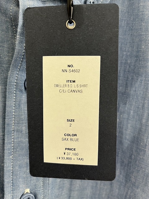【中古】2 未使用品 2025SS nonnative ノンネイティブ DWELLER B.D. L/S SHIRT C/Li CANVAS 長袖シャツ NN-S4602_3