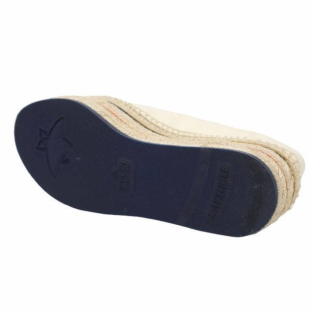 【中古】21.0cm GUCCI グッチ PAR AMOUR ヴィンテージロゴ プラット エスパドリーユ 厚底 スニーカー シューズ