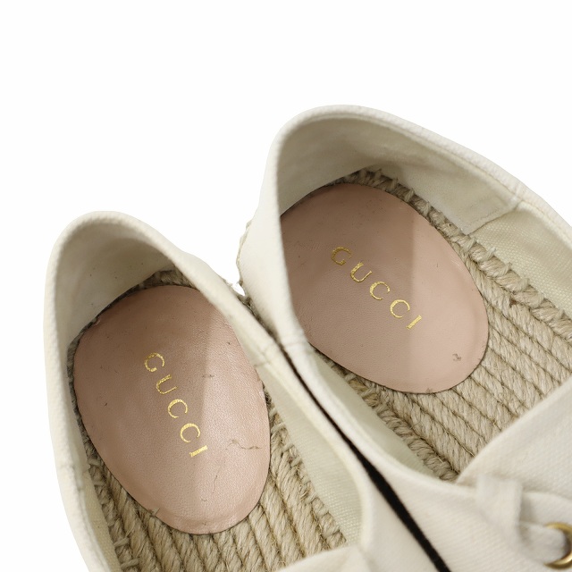 【中古】21.0cm GUCCI グッチ PAR AMOUR ヴィンテージロゴ プラット エスパドリーユ 厚底 スニーカー シューズ