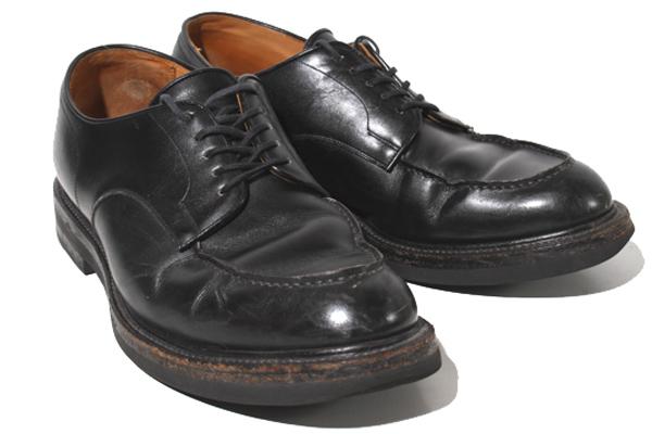 【中古】25.0〜25.5cm CALMANTHOLOGY カルマンソロジー U.TIP Uチップ サドルレザー シューズ UK7 BLACK