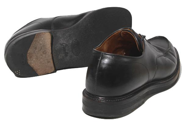 【中古】25.0〜25.5cm CALMANTHOLOGY カルマンソロジー U.TIP Uチップ サドルレザー シューズ UK7 BLACK