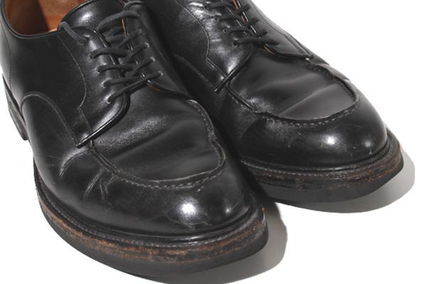 【中古】25.0〜25.5cm CALMANTHOLOGY カルマンソロジー U.TIP Uチップ サドルレザー シューズ UK7 BLACK