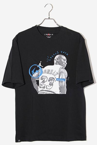 【中古】未使用品 2021SS ナイキ エアジョーダン トラビススコット フラグメント SS Tee プリント 半袖Tシャツ S 