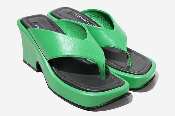 【中古】24〜24.5cm 未使用品 UNTISHOLD アンチショルド Beni トング サンダル 37 GREEN グリーン 052201180900 /◆☆