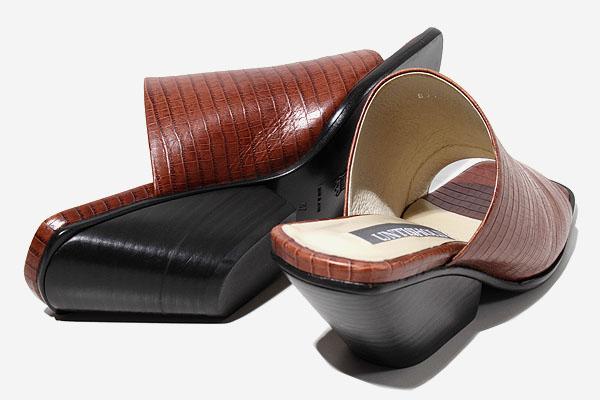 【中古】24〜24.5cm 未使用品 UNTISHOLD アンチショルド xio cancun leather ヒール レザー ミュール サンダル 37