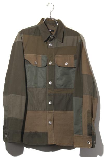 中古】DIESEL ディーゼル S-HORUS Patchwork shirt パッチワーク