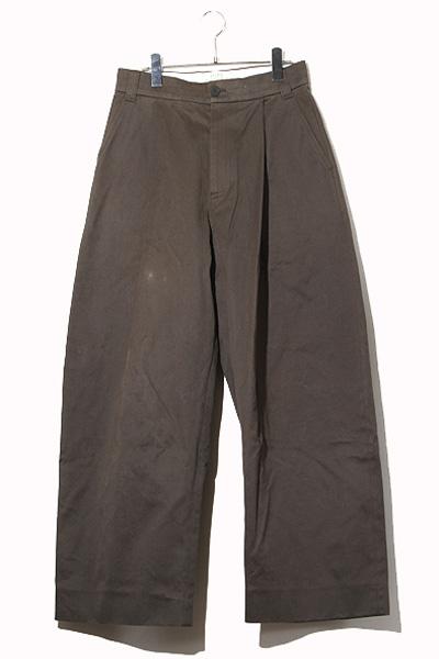 【中古】STUDIO NICHOLSON スタジオニコルソン SORTE PEACHED COTTON TWILL プリーツワイドパンツ S