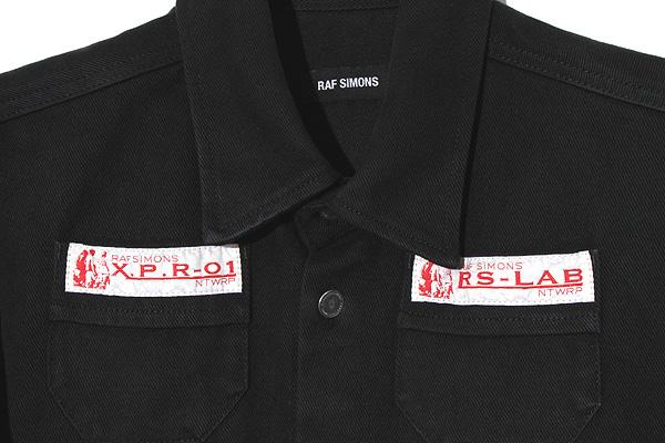 【中古】20SS RAF SIMONS ラフシモンズ SLIM FIT DENIM SHIRT スリムフィット デニムシャツ M ブラック イタリア製_2