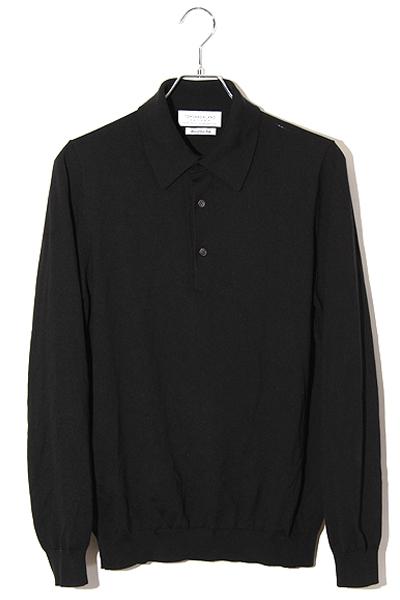 【中古】TOMORROWLAND tricot トゥモローランド トリコ シルク コットン ニット 長袖ポロシャツ M 63-02-41-02006