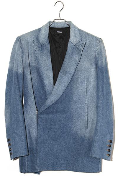 【中古】2023AW EGONLAB EGONlab. エゴンラボ ダブル ブレステッド ウォッシング デニム ブレザー ジャケット 46