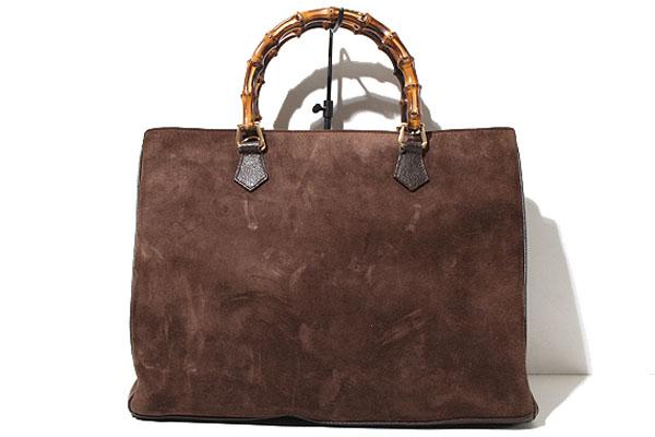 【中古】グッチ GUCCI GUCCI グッチ バンブーライン スエードレザー ハンドバッグ FREE BROWN ブラウン_1