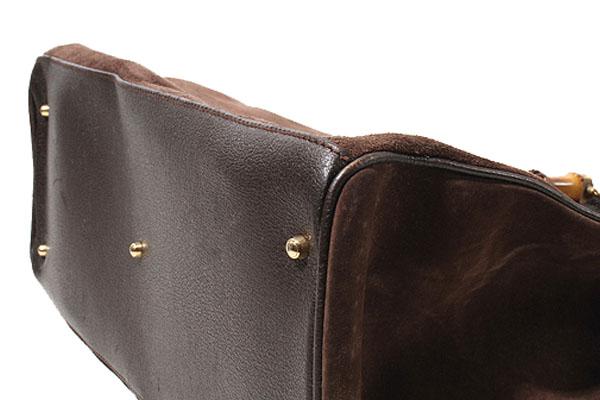 【中古】グッチ GUCCI GUCCI グッチ バンブーライン スエードレザー ハンドバッグ FREE BROWN ブラウン_3