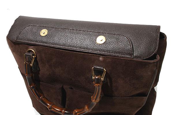 【中古】グッチ GUCCI GUCCI グッチ バンブーライン スエードレザー ハンドバッグ FREE BROWN ブラウン_8