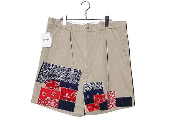 【中古】未使用品 XL BOW WOW バウワウ BANDANA REMADE CHINO SHORTS バンダナ リメイク チノショーツ 短パン