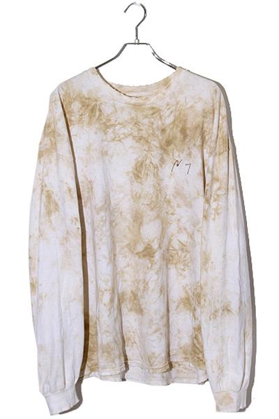 【中古】ANCELLM アンセルム BUTTERFLY CLUTCH 別注 MARBLING LS T-SHIRT Ex ロングスリーブ 長袖Tシャツ BEIGE