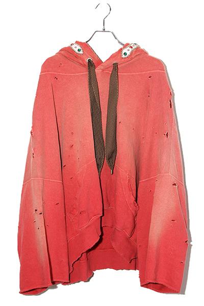 【中古】未使用品 KAPITAL キャピタル 裏毛 スリラーダメージデビルフードパーカー (スタッズリメイク) K2411LC137