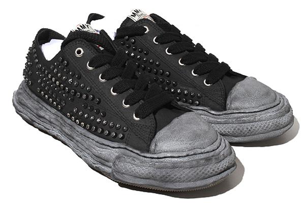 【中古】29.5cm 未使用品 Maison MIHARA YASUHIRO ピーターソン23 スタッズ キャンバス ローカット 靴 46