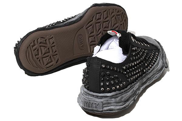 【中古】29.5cm 未使用品 Maison MIHARA YASUHIRO ピーターソン23 スタッズ キャンバス ローカット 靴 46