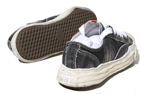 【中古】27.5cm Maison MIHARA YASUHIRO  ハンク OG ブリーチウォシュ デニムキャンバス ロートップ スニーカー