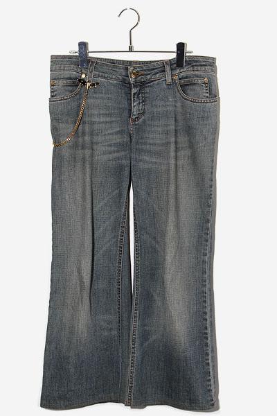 【中古】GUCCI グッチ トンボ チェーン フレア  デニムパンツ ジーンズ 40 INDIGO インディゴ EABB 2008