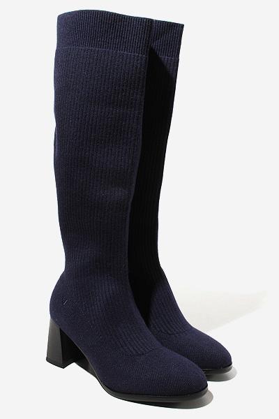 【中古】22.5cm 未使用品 VIVAIA ビバイア Tessa ラウンドトゥ 撥水加工 ウール ミッドカーフ ブーツ EU35.5