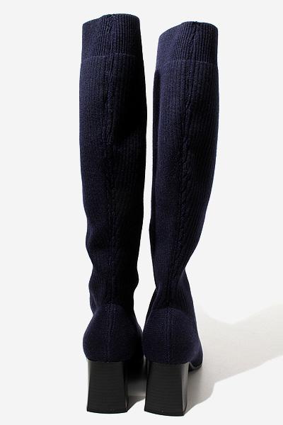 【中古】22.5cm 未使用品 VIVAIA ビバイア Tessa ラウンドトゥ 撥水加工 ウール ミッドカーフ ブーツ EU35.5