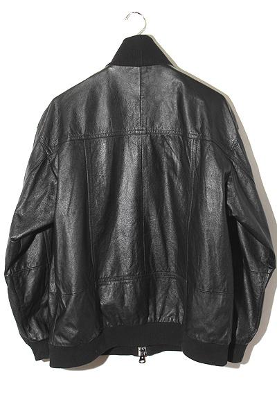 【中古】yoused ユーズド G.F.Military Leather JKT GFミリタリー レザー リブジャケット ブルゾン 2 BLACK ブラック