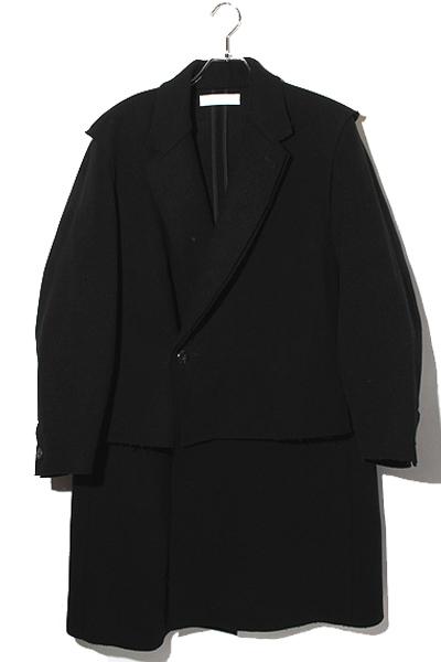 【中古】2020AW ETHOSENS × Lui's エトセンス ルイス ダブルブレストコート M BLACK ブラック /◆