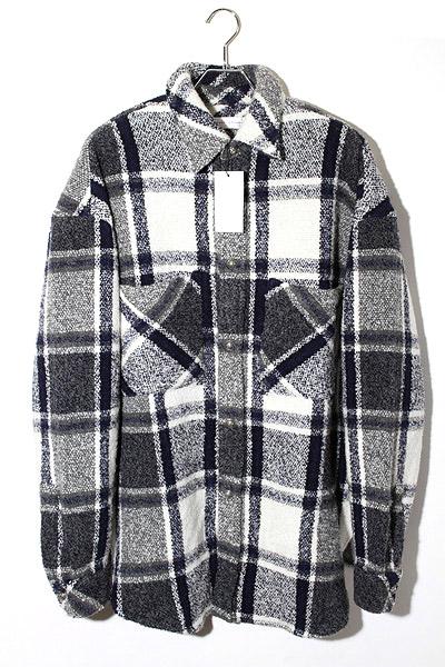 【中古】未使用品 FAITH CONNEXION フェイスコネクション CHECK OVERSIZED SHIRT ツイードジャケット XL M8104W190