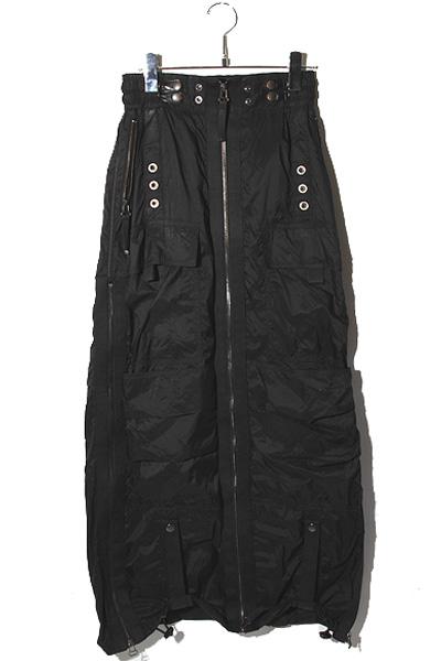 【中古】DIESEL ディーゼル O-CREP MAXI SKIRT ナイロンスカート 38 BLACK ブラック /● レディース