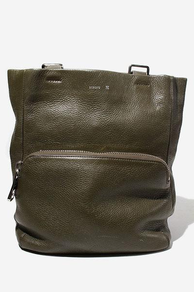 【中古】HIROFU ヒロフ ランポ ビッグジップ レザー リュック バックパック GREEN グリーン /◆☆ レディース