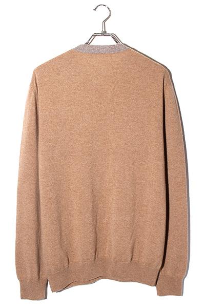 【中古】HERMES エルメス Hロゴ ドッキングリブ カシミヤ セーター ニット BROWN ブラウン イタリア製 /● メンズ_1