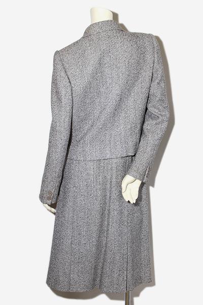 【中古】GIVENCHY ジバンシィ 毛糸 上衣 スコート 背広 セットアップ 10 1/2 GRAY /◆☆ レディース