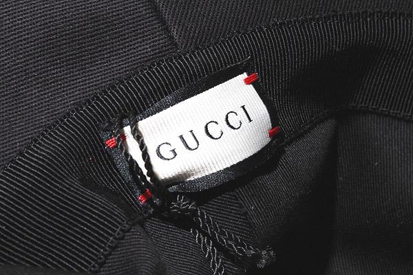 【中古】GUCCI グッチ 未使用品 ラベル付き コットンフェドラハット L BLACK ブラック 627174 イタリア製 /● メンズ_1