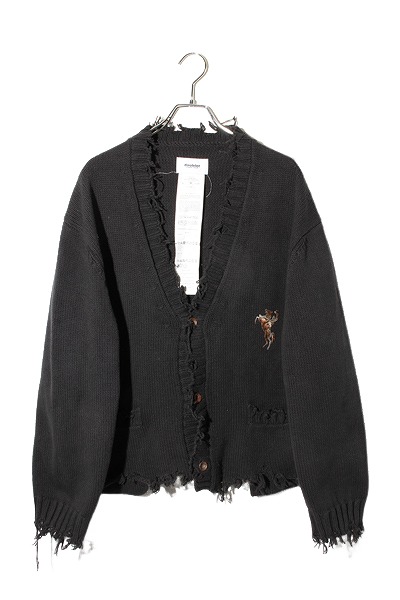 【中古】2023SS doublet OVERSIZED CUT-OFF CARDIGAN オーバーサイズ カットオフ カーディガン L
