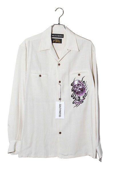 【中古】S 未使用品 WACKO MARIA 56タトゥースタジオ 50s シャツ IVORY アイボリー 56TS-WMS-OC03 /■In2 メンズ