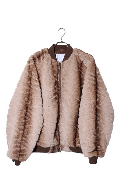 【中古】25FW TIGHTBOOTH TBPR タイトブース T QUILT FUR MA-1 フェイクファー MA-1 ブルゾン L BROWN ブラウン