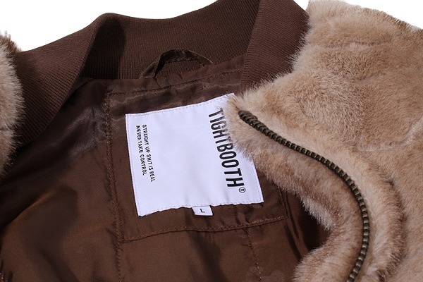 【中古】25FW TIGHTBOOTH TBPR タイトブース T QUILT FUR MA-1 フェイクファー MA-1 ブルゾン L BROWN ブラウン_2